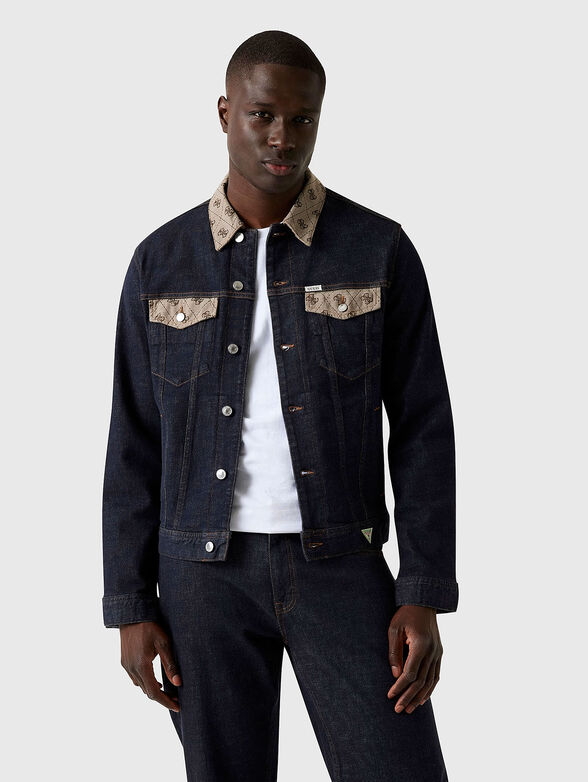 DILLON denim jacket with accent collar - 1