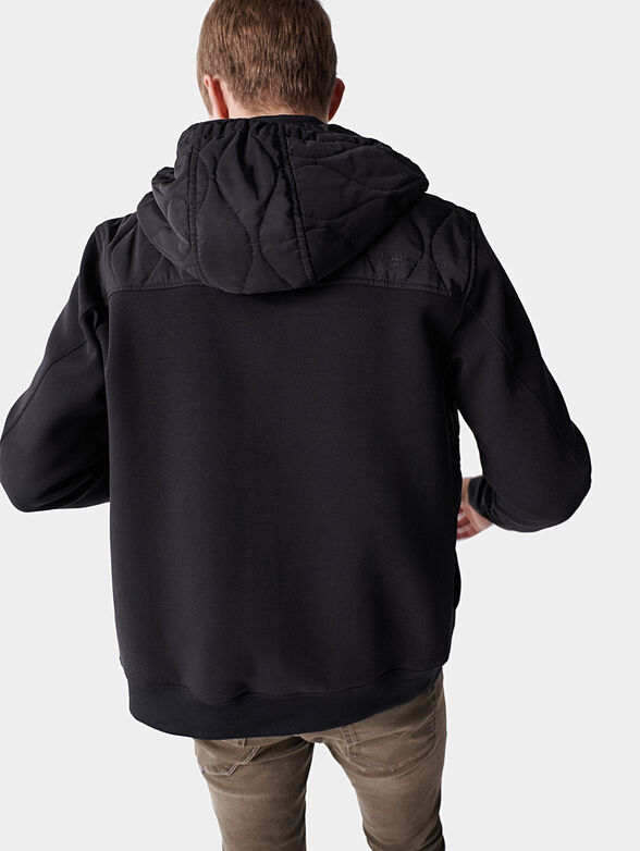 Black sweatshirt with zip and hood - 2