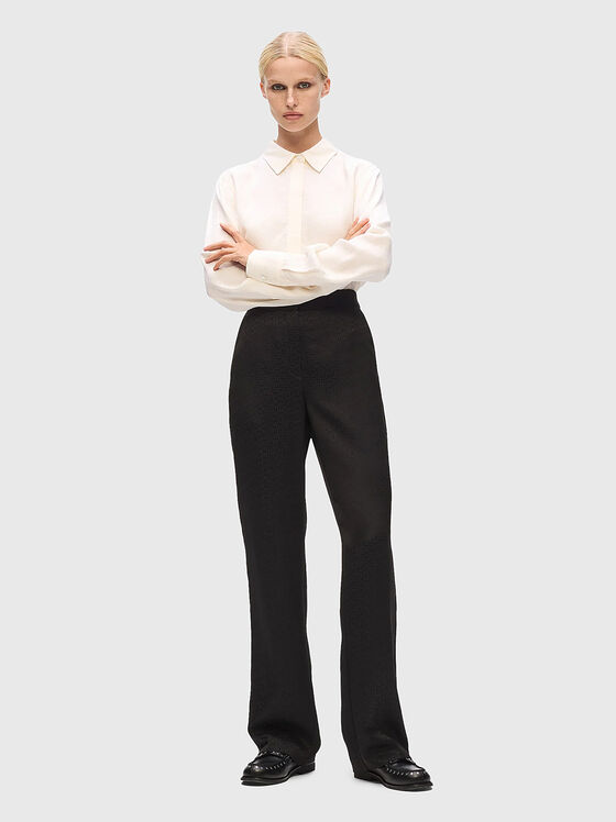 Jacquard trousers with monogram - 1