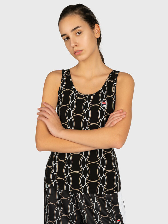 ANNA Top with contrasting print - 1