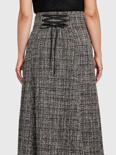 High waisted midi skirt with accent ties - 4