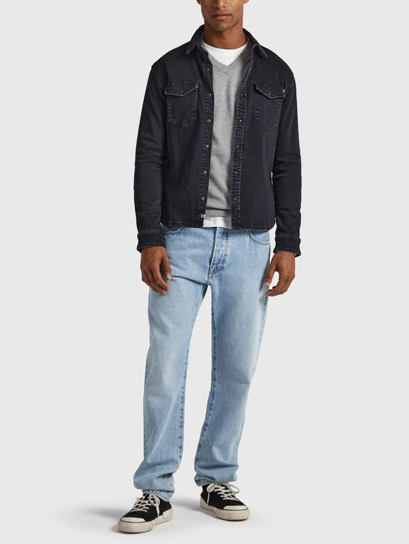 NEW JEPSON denim shirt in black color - 2