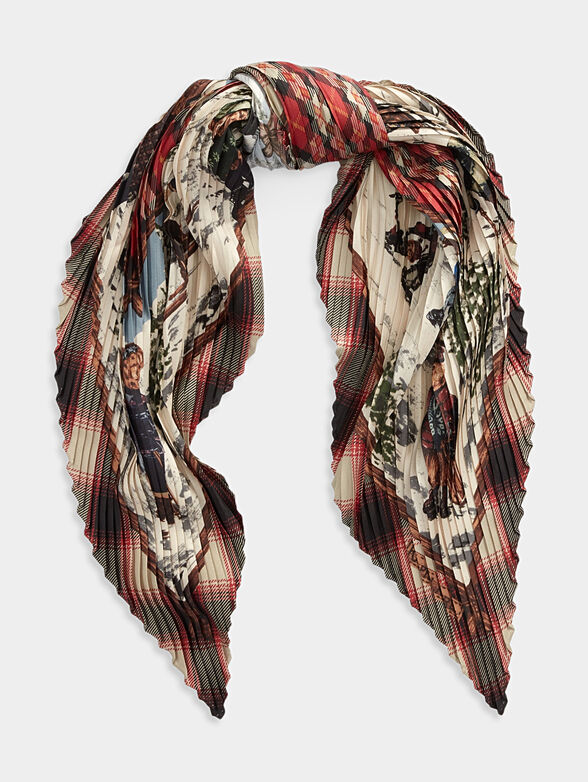 Pleated scarf with Polo Bear print - 1
