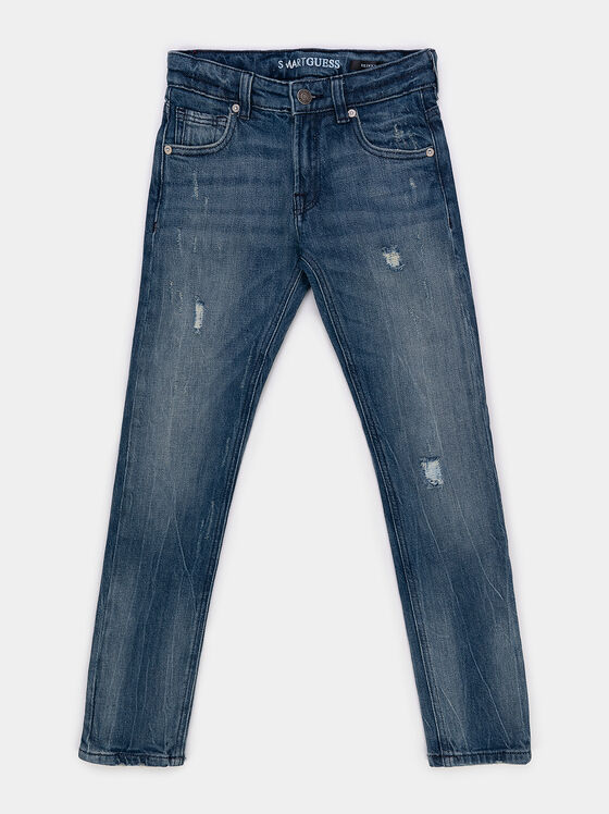 Skinny jeans with triangular logo patch - 1