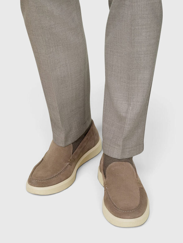 Beige leather loafers - 2