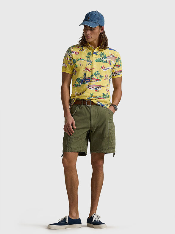 Slim polo shirt with multicolor print - 2