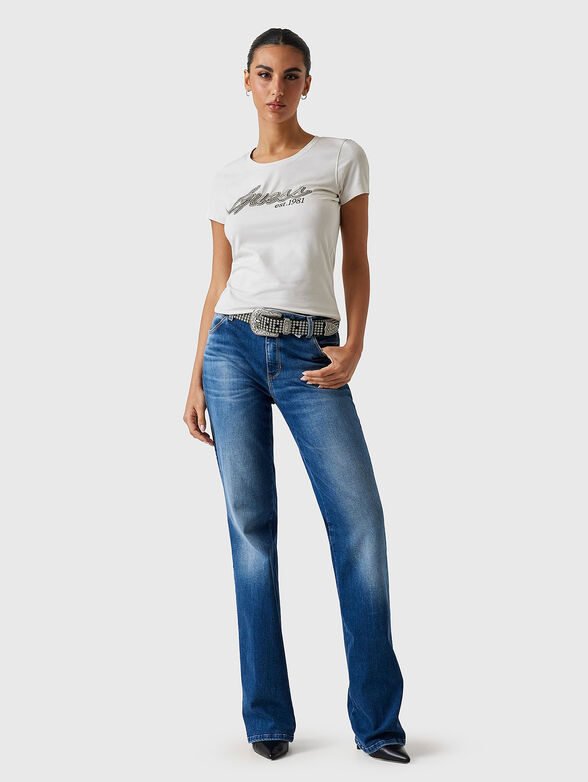 Cotton T-shirt with rhinestones - 2