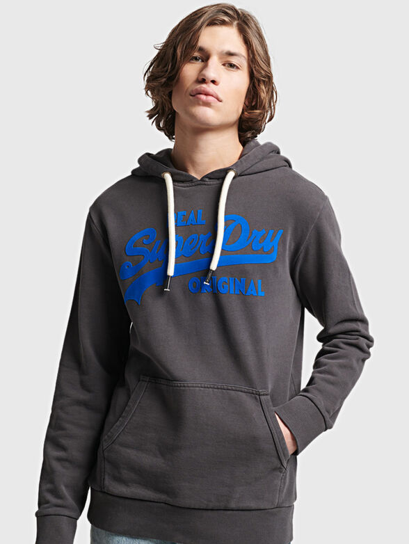 VINTAGE hooded sweatshirt with logo - 1