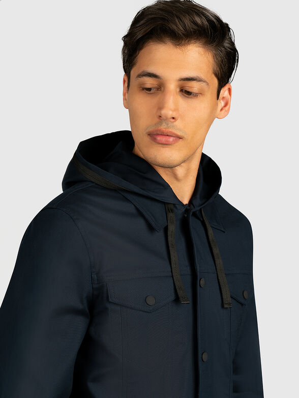 Hooded jacket in dark blue - 3
