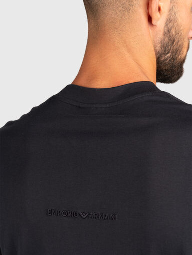 T-shirt with oval neckline and logo embroidery - 5