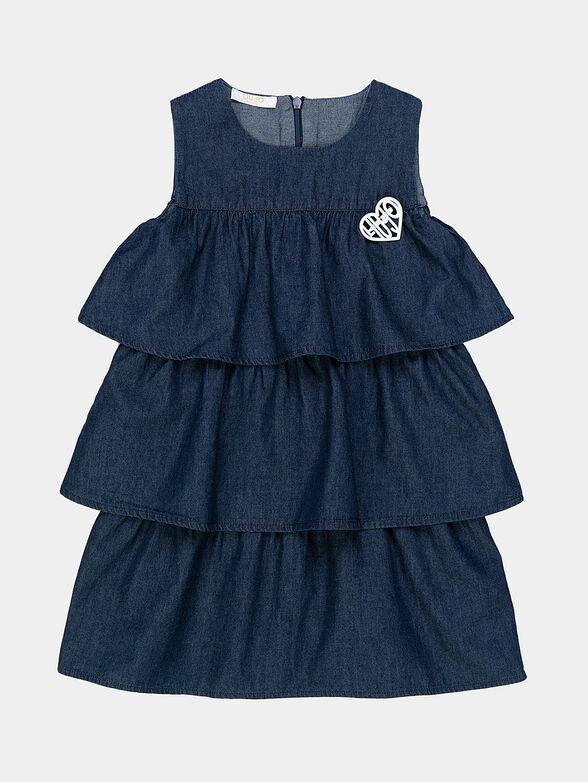 Blue dress with logo detail - 1