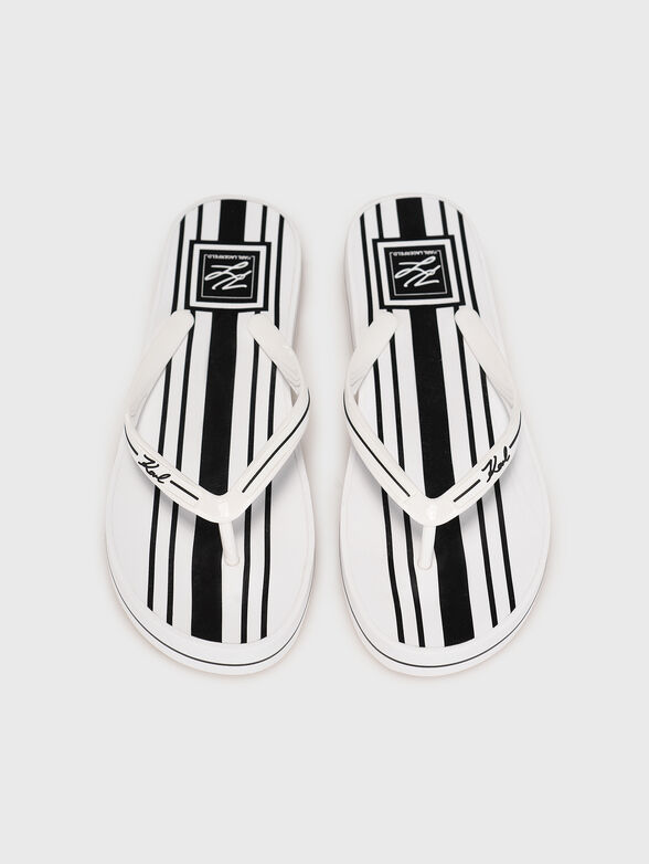 KOSTA black beach slippers with logo print - 6