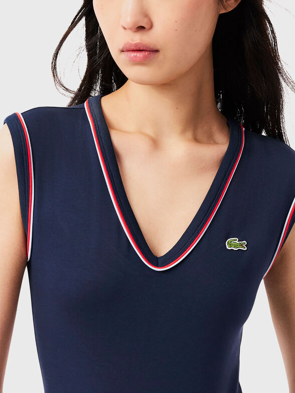 Cotton bodysuit with accent back and logo - 4