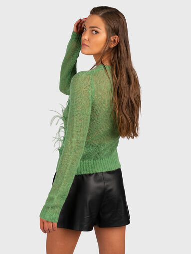 Green sweater with feathers - 3