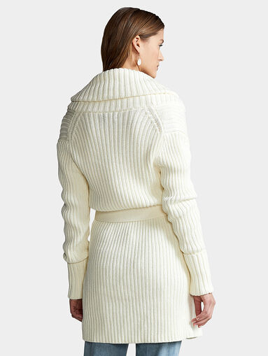 Long cotton vest with belt - 3