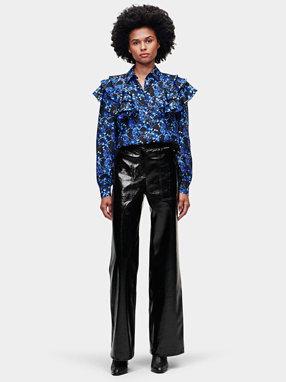 Trousers with lacquered effect - 1