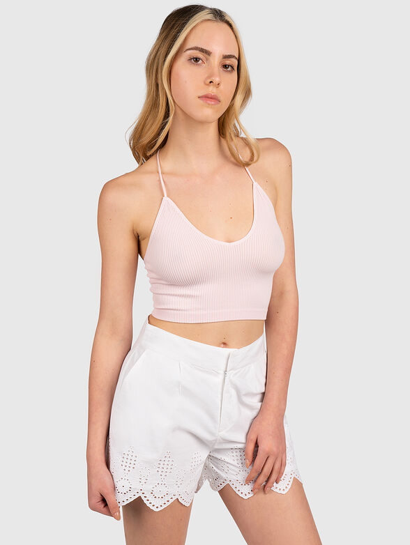 BRIGITTE black top with lace accent on the back - 1