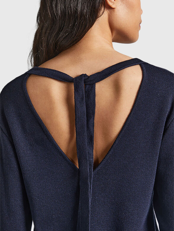 Wool blend dress with accent back - 3