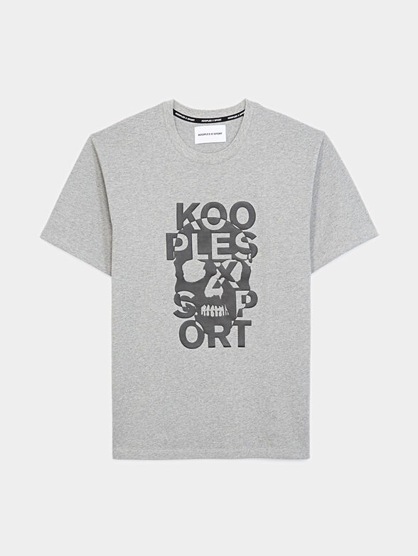 Grey cotton t-shirt with print - 1