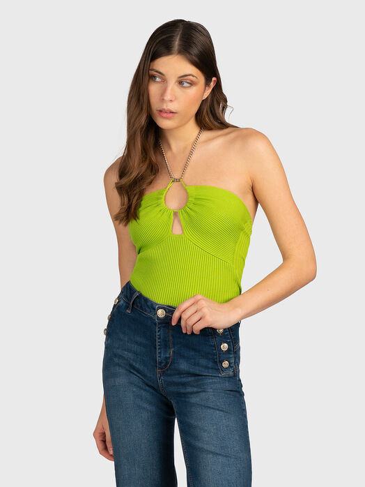 Halter neck knit top