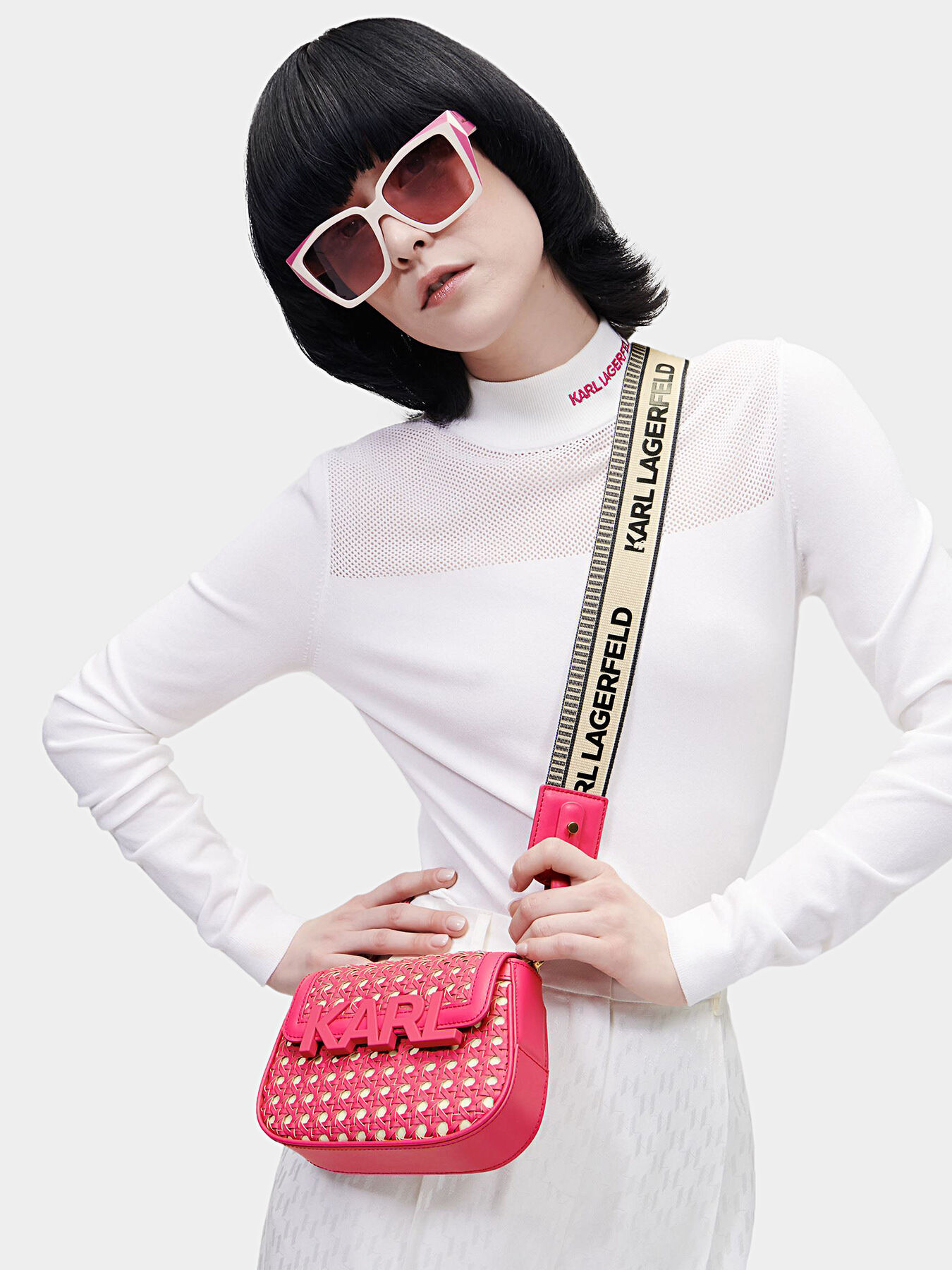 Woven crossbody bag with logo detail brand Karl Lagerfeld