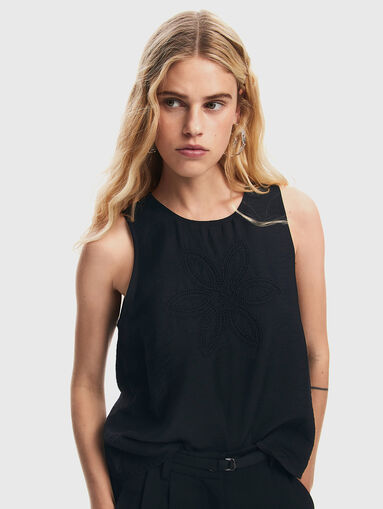 FUKUI top with floral embroidery - 4