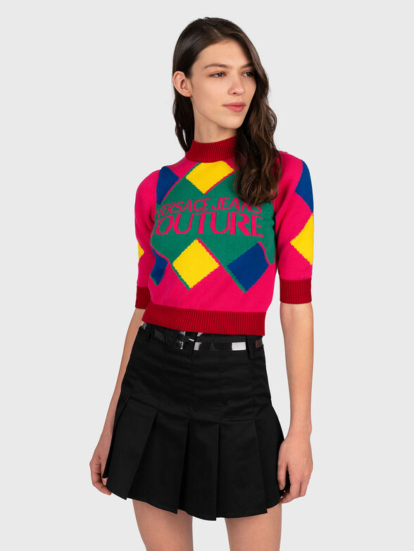 Sweater with short sleeves and logo - 1