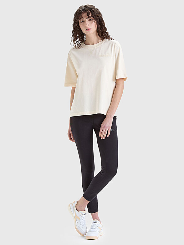 Black T-shirt with logo embroidery - 2