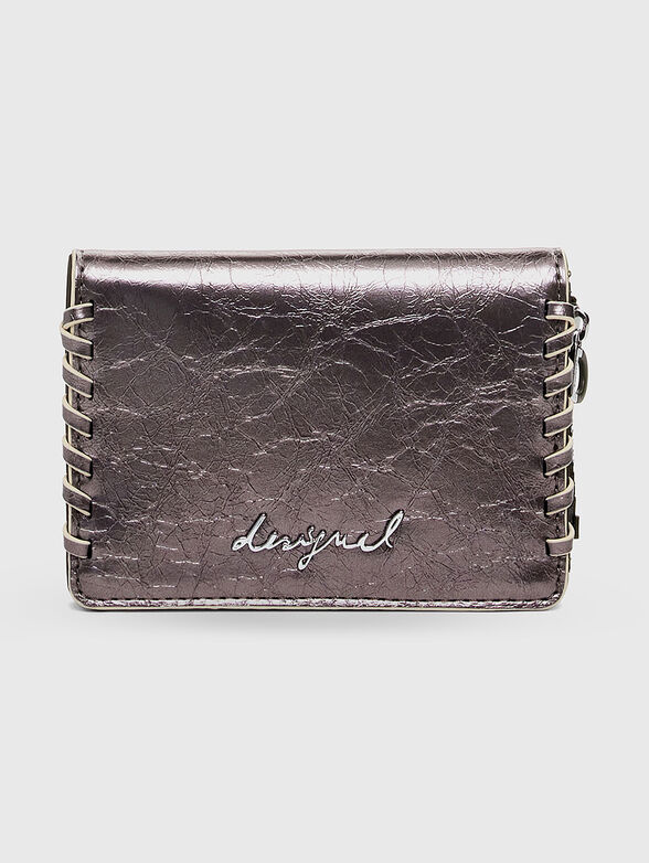 Wallet with metallic effect and logo - 1
