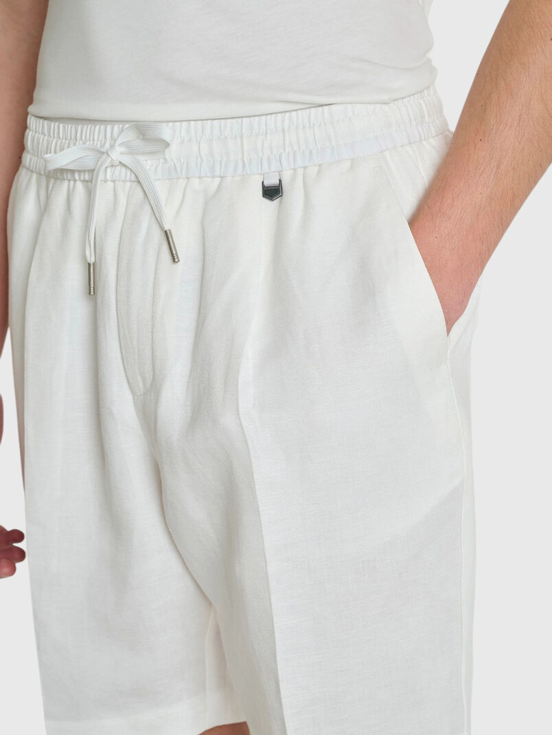 Linen and viscose shorts - 3