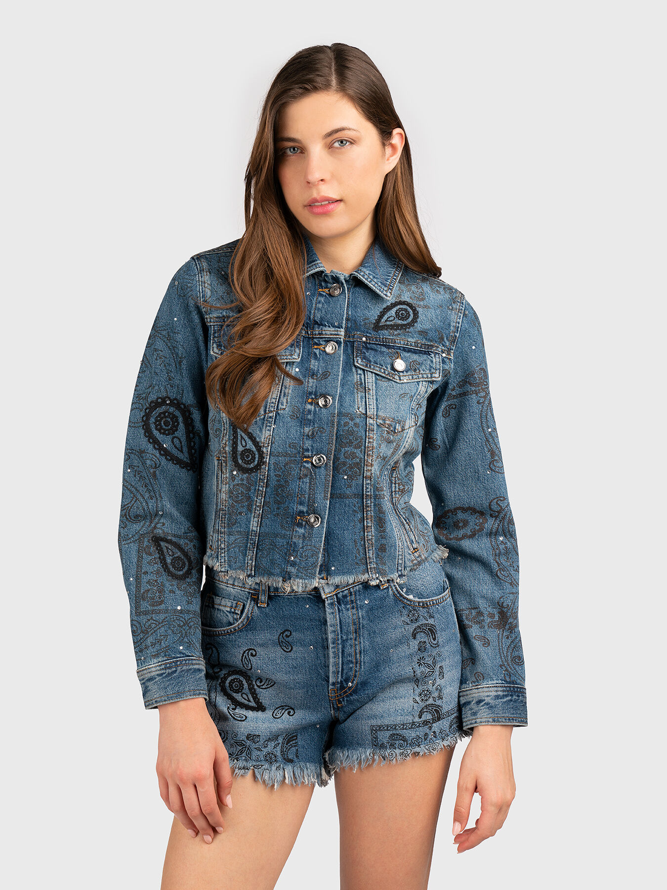 Denim jacket with chain detailing colour Blue denim | Liu Jo
