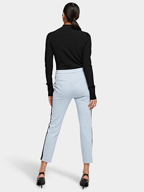 Black punto trousers with branded tapes - 2