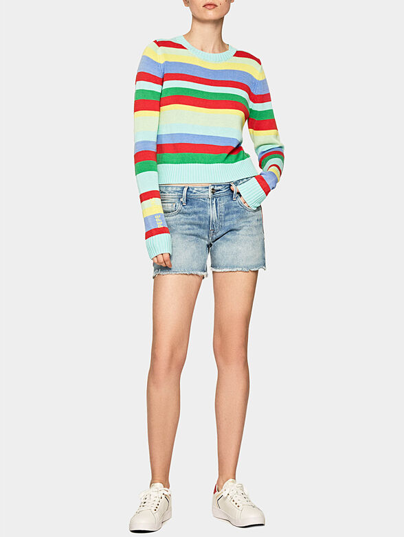 THRASHER RAINBOW Denim shorts - 1