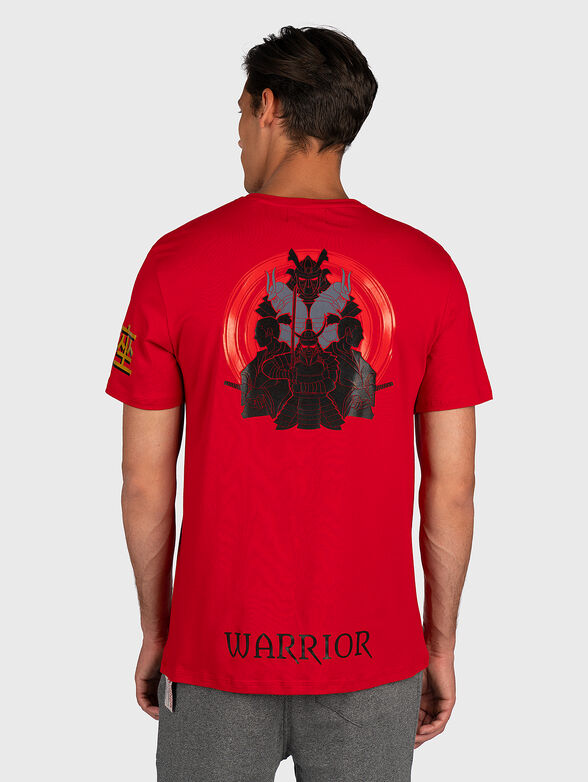 Red T-shirt with contrasting prints - 3