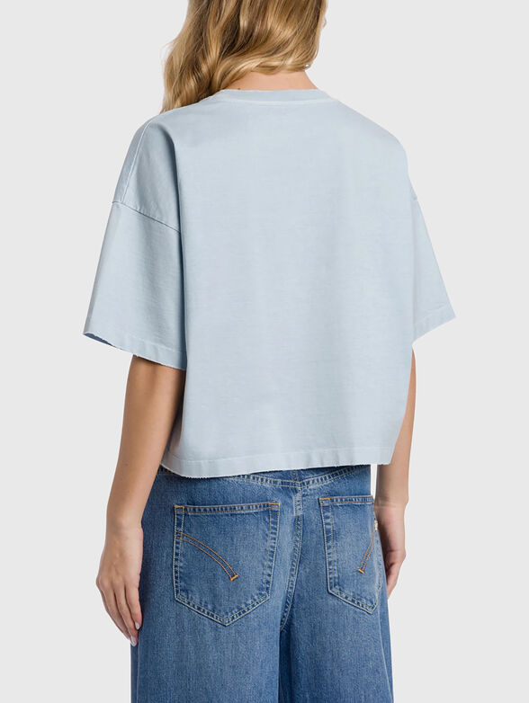 Cropped T-shirt with embroidered logo - 3