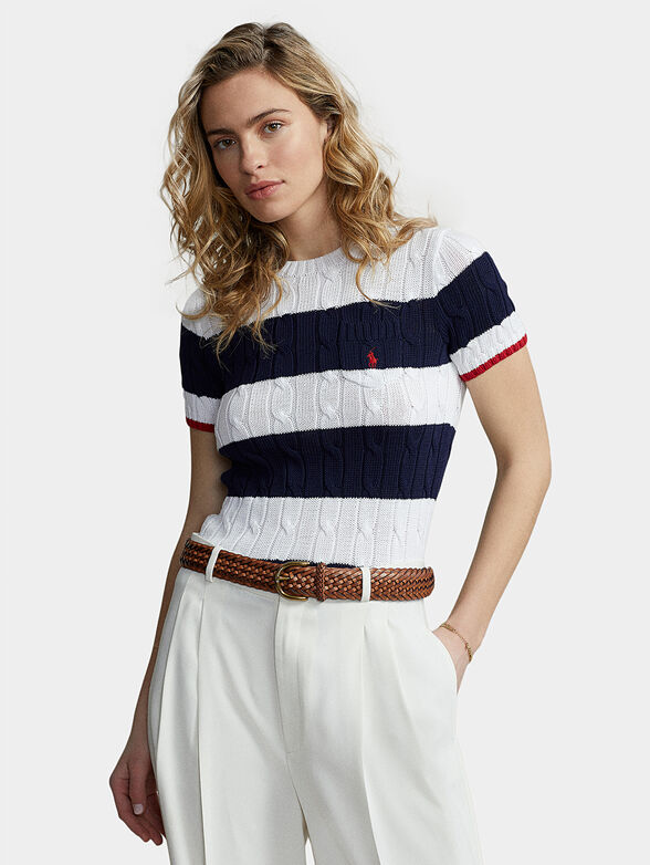 Striped sweater with short sleeve - 1