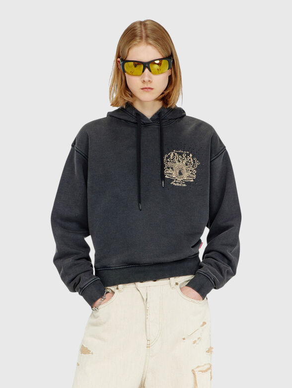 Black hooded sweatshirt - 1