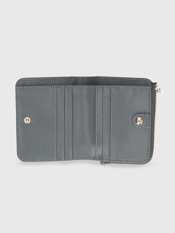 Beige wallet with monogram print - 4