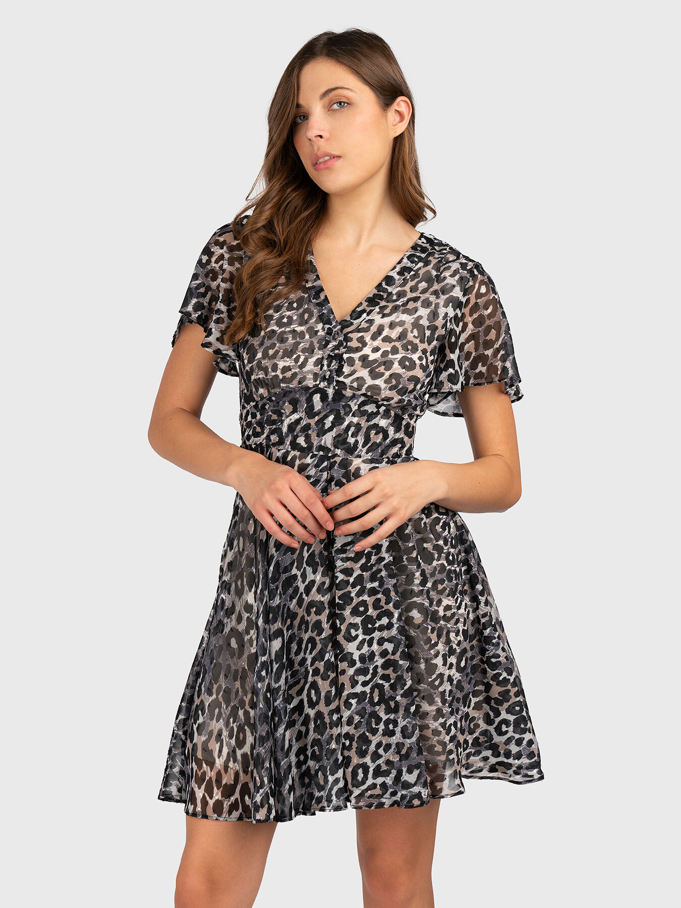 FELICIA mini dress with animal print brand GUESS Globalbrandsstore en