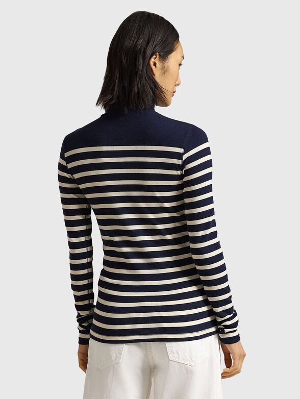 Striped sweater with polo collar - 3
