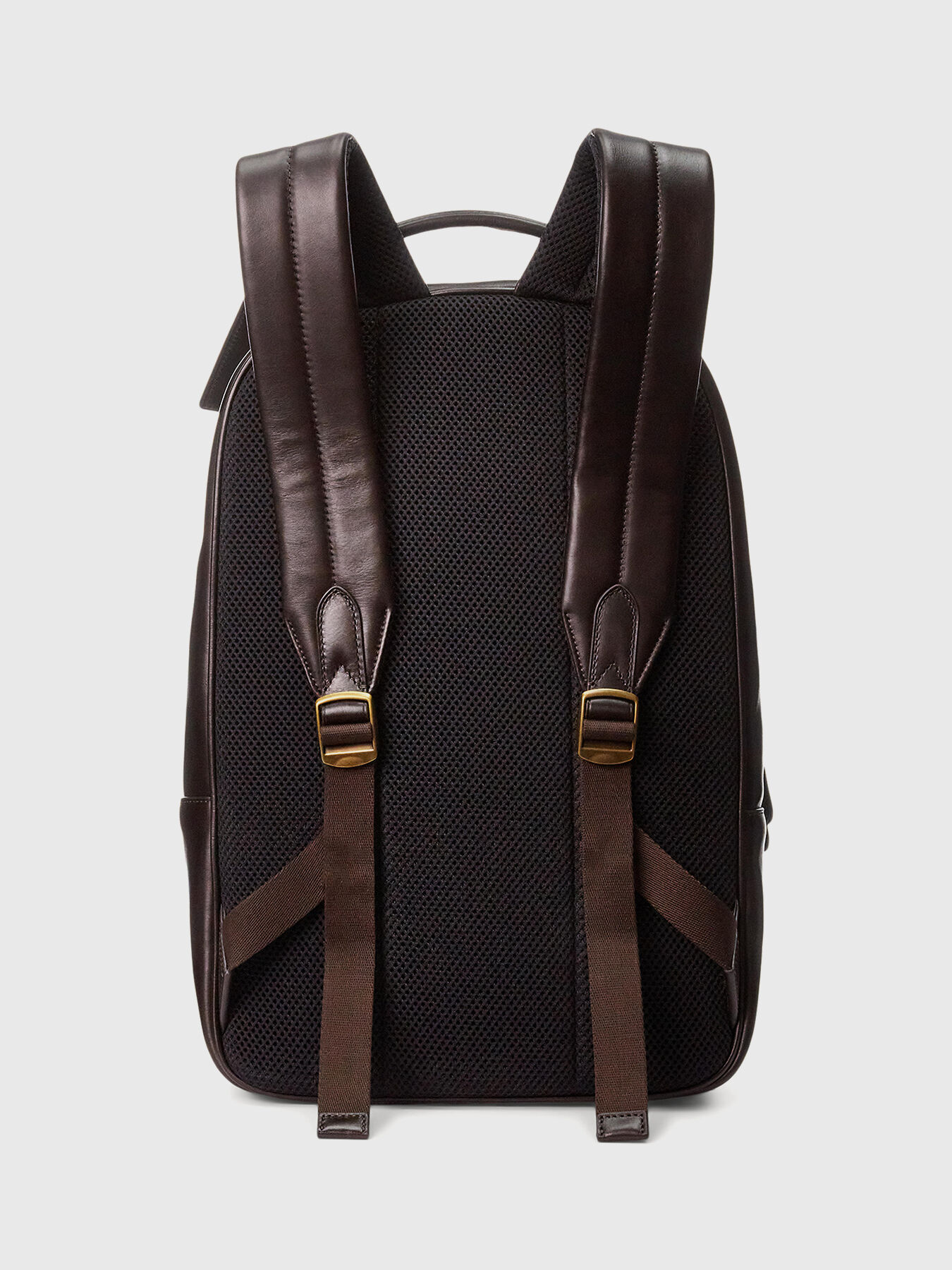 Dark brown leather backpack with logo brand POLO RALPH LAUREN Globalbrandsstore en