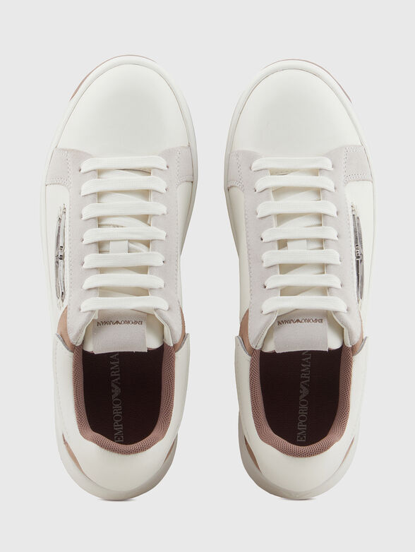 Leather sneakers with logo - 6