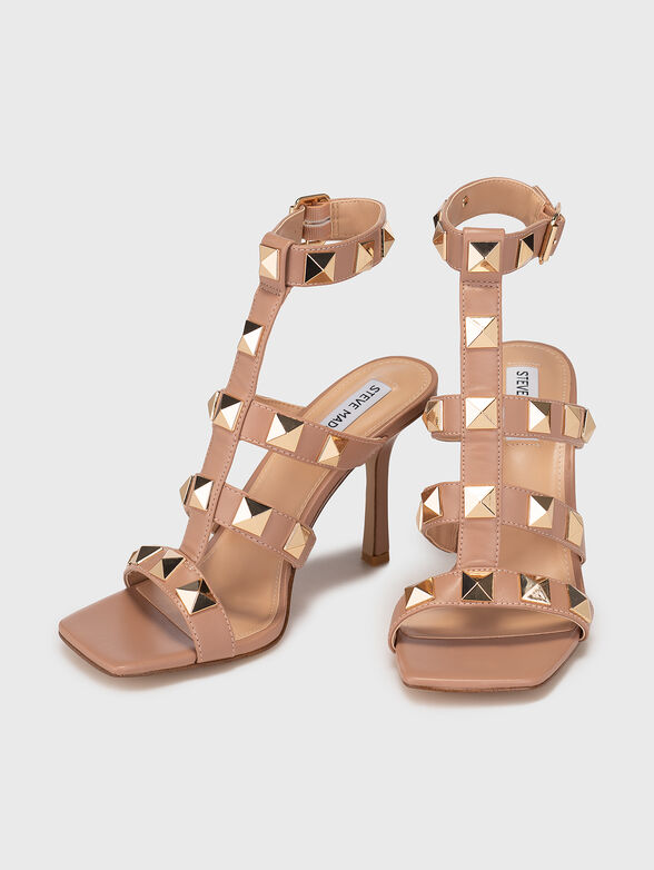 CAPRI sandals with eyelets in beige - 6