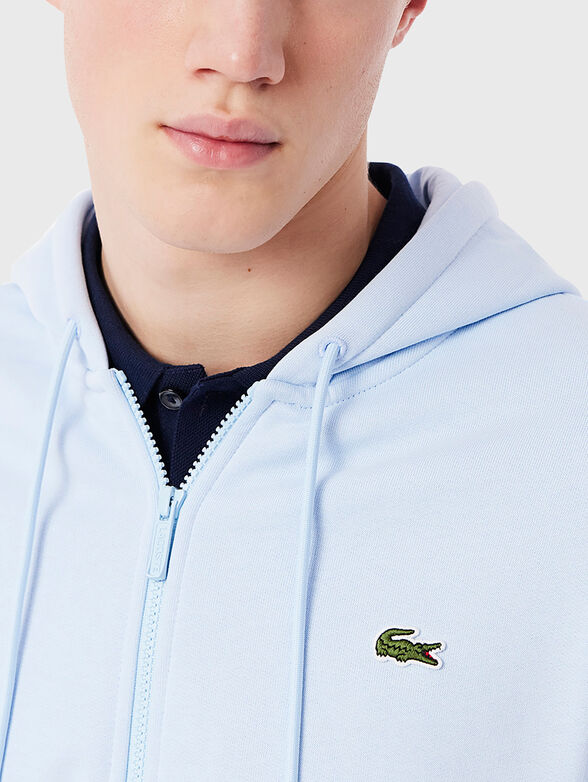 Cotton hooded sweatshirt in blue - 4