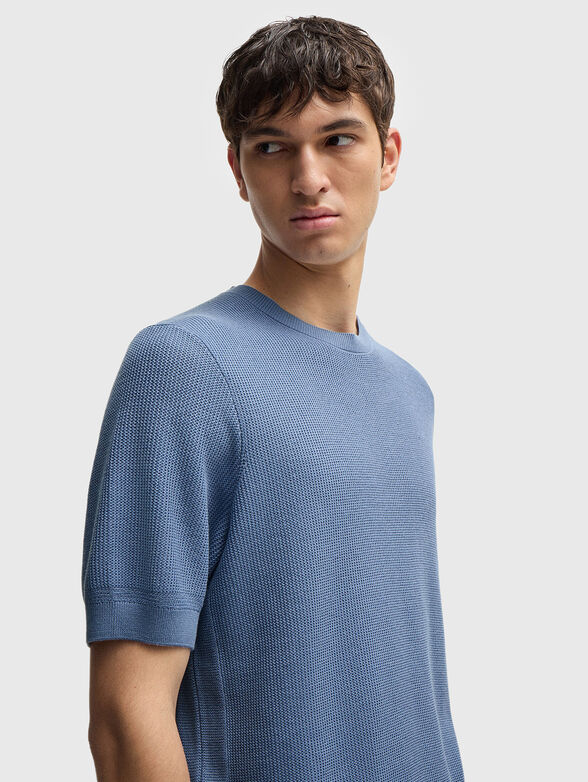 H-DALON sweater with short sleeves in blue colour - 4