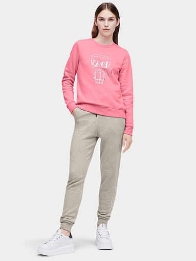 Pink sweatshirt with 3D logo print - 3