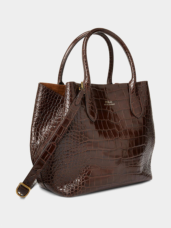 Leather shopper in brown color - 2