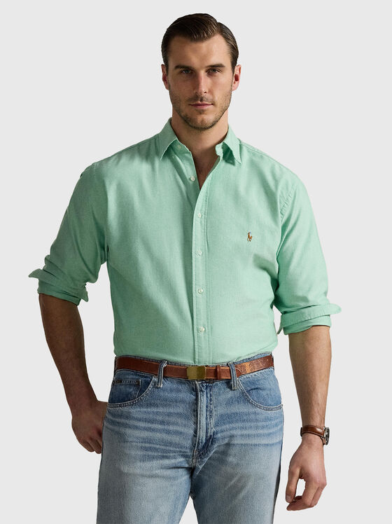 Памучен риза с лого бродерия - 1