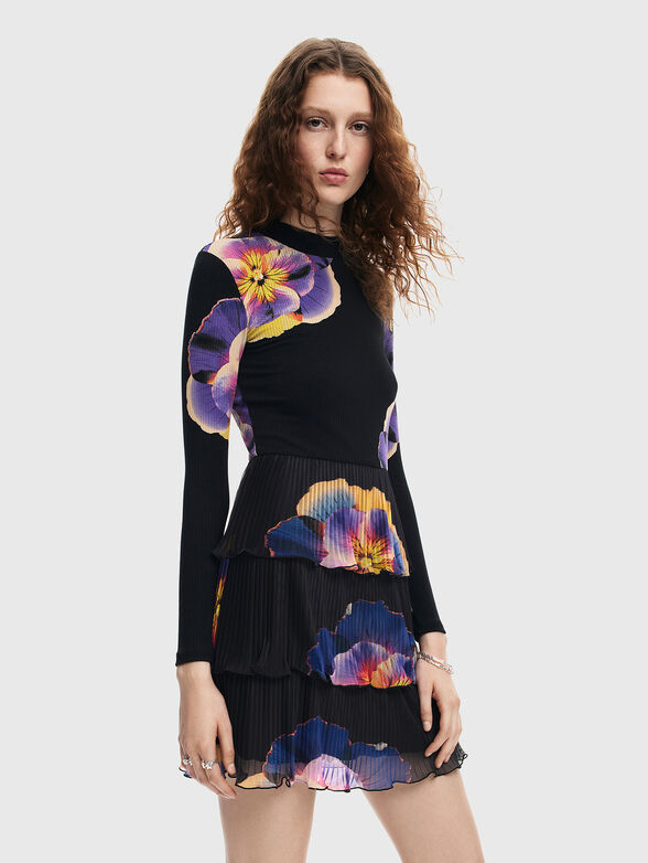 Mini dress with floral print - 3