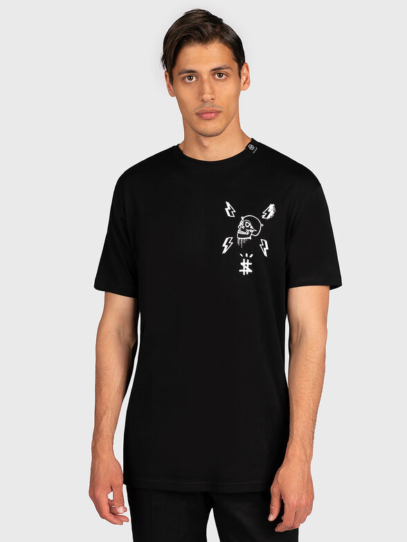 Black t-shirt with contrasting print - 1